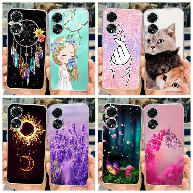 Desenhos animados bonitos do gato pintados Soft Silicone TPU Phone Case,  Tampa traseira Oppo A78 4G, CPH2565 - AliExpress